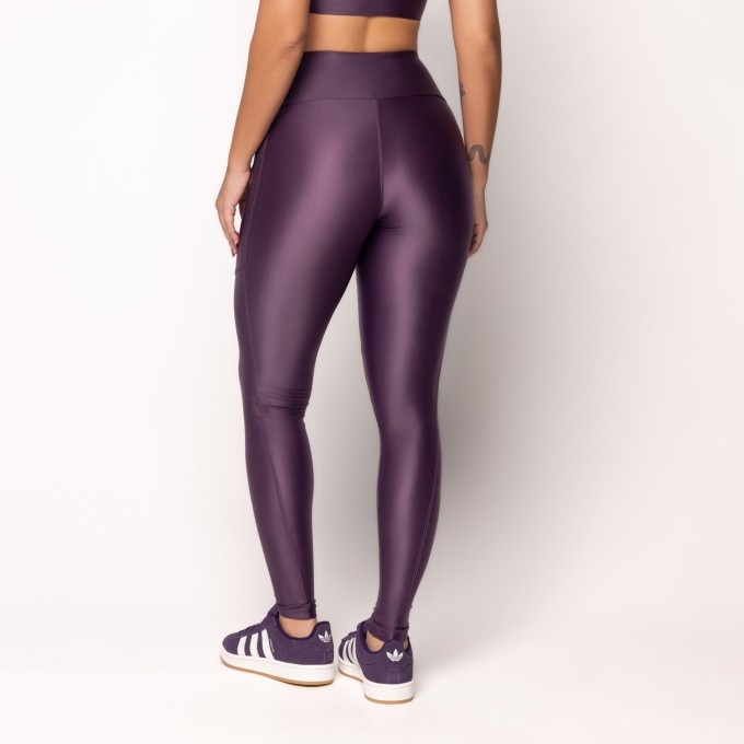Legging Com Bolsos Sem Cós Roxa Pace